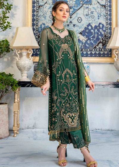 Meeral | Wedding Formals | ML-04-BOTTLE GREEN -  Meeral Ladies Clothes - Original Designer Dress - House of Maryam