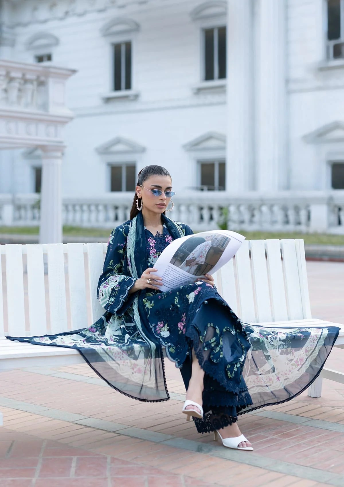 Elaf Premium | Signature Embroidered Lawn with Chiffon Collection 26 | ESG-3A MARIEL-4