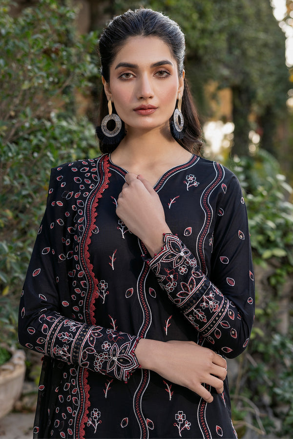 Farasha | Summer Weaves Embroidered Lawn | Black Rose -  Farasha Ladies Clothes - Original Designer Dress - House of Maryam