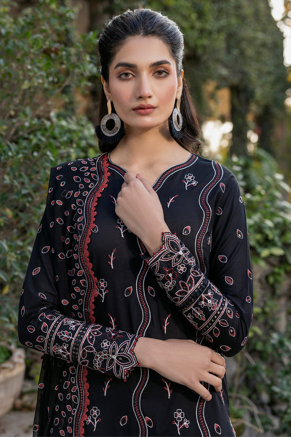 Farasha | Summer Weaves Embroidered Lawn | Black Rose -  Farasha Ladies Clothes - Original Designer Dress - House of Maryam