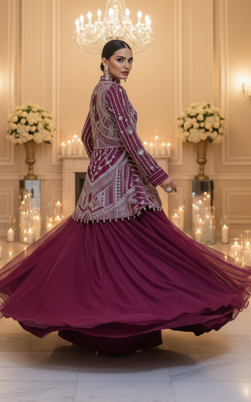 Threads and Motifs | Formal Dresses 25 | EMBROIDERED PEPLUM WITH SKIRT-4