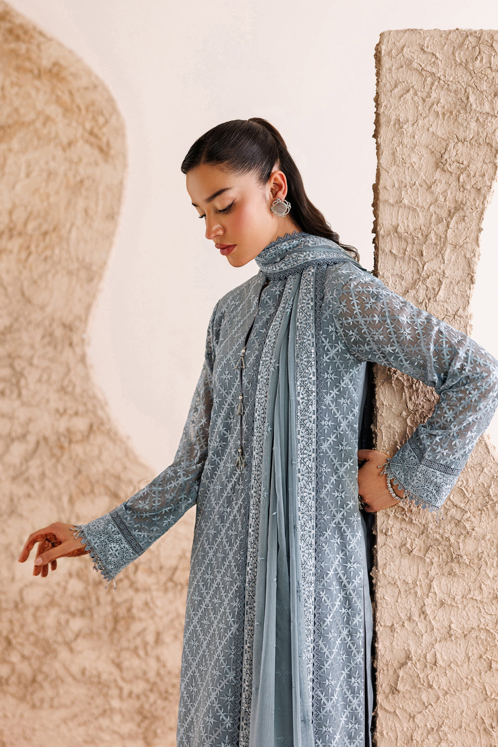 Farasha | Chiffon Threads 26 | PALE SLATE-3