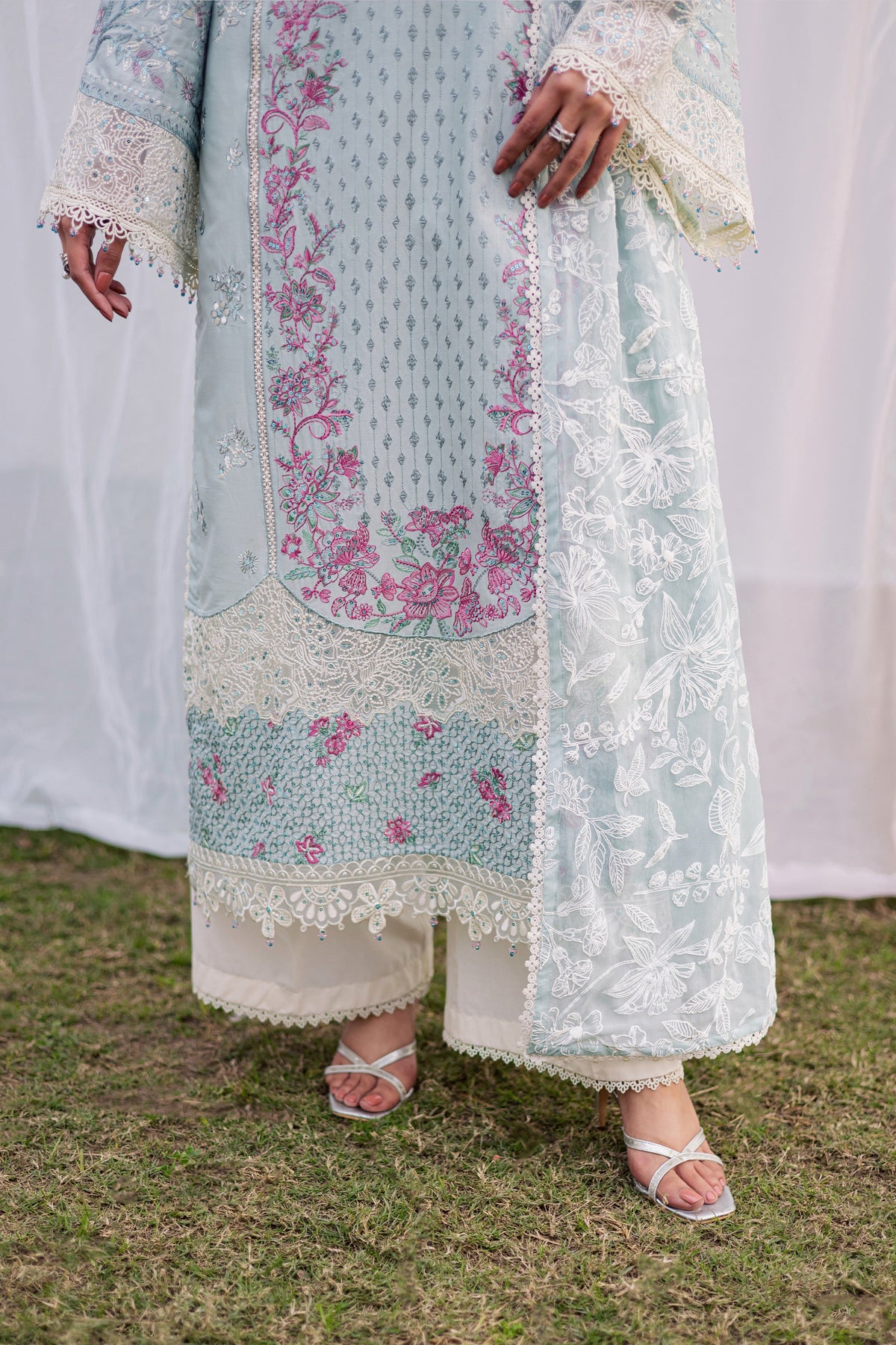 Batik | Naomi Luxury Lawn Eid Edit 26' | Ocean Swan 3Pc, image 7