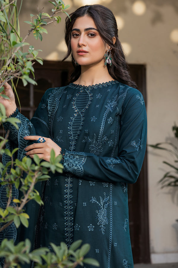 Farasha | Summer Weaves Embroidered Lawn | Teal Serenity -  Farasha Ladies Clothes - Original Designer Dress - House of Maryam