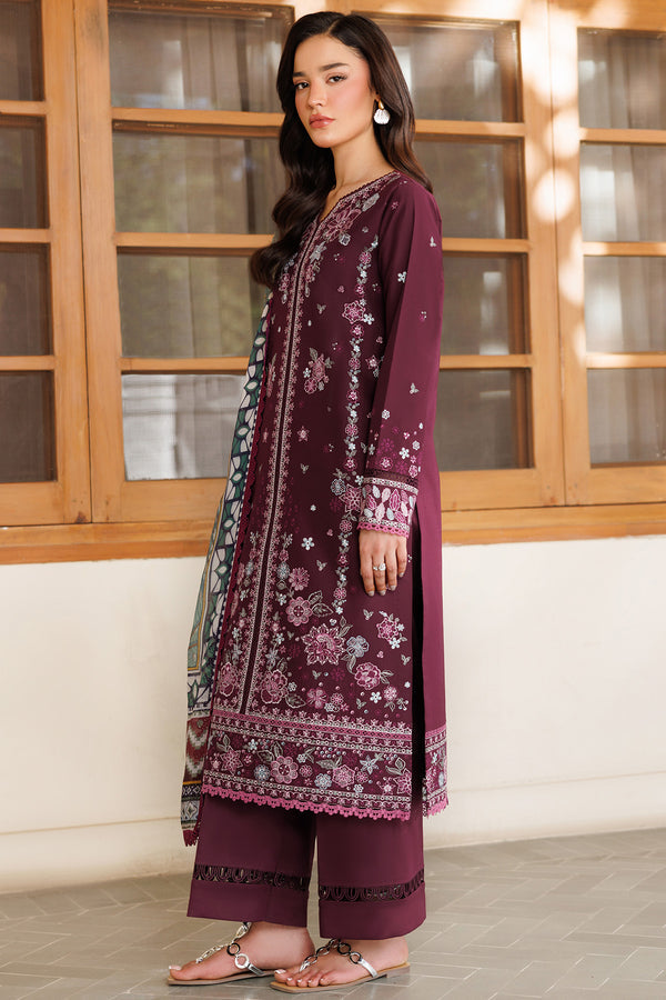 Farasha | Summer Weaves Embroidered Lawn | Burgandy Rush -  Farasha Ladies Clothes - Original Designer Dress - House of Maryam