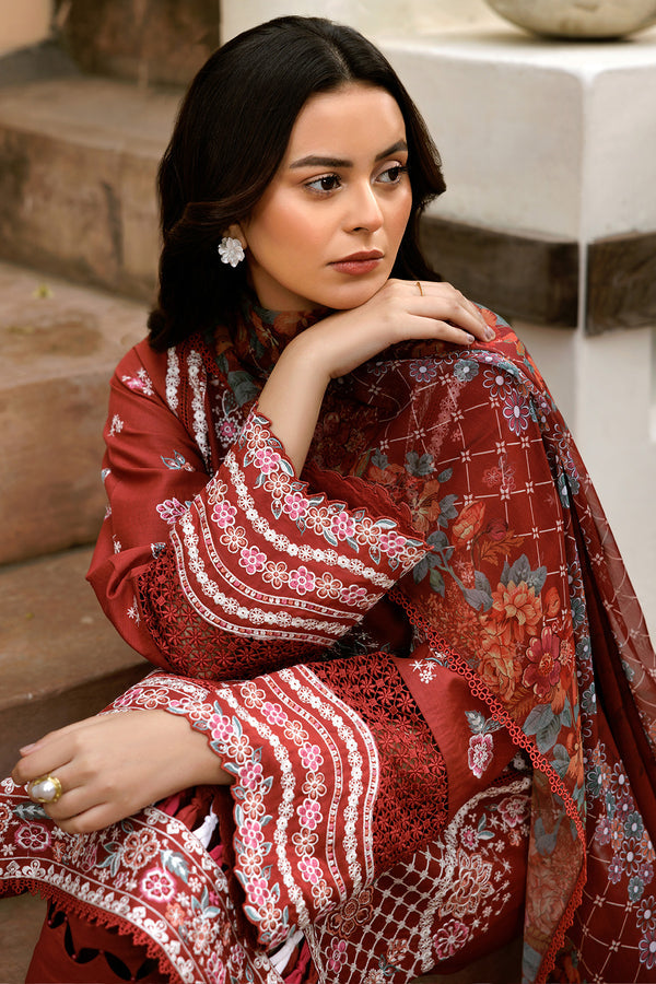Farasha | Summer Weaves Embroidered Lawn | Russet Flames -  Farasha Ladies Clothes - Original Designer Dress - House of Maryam
