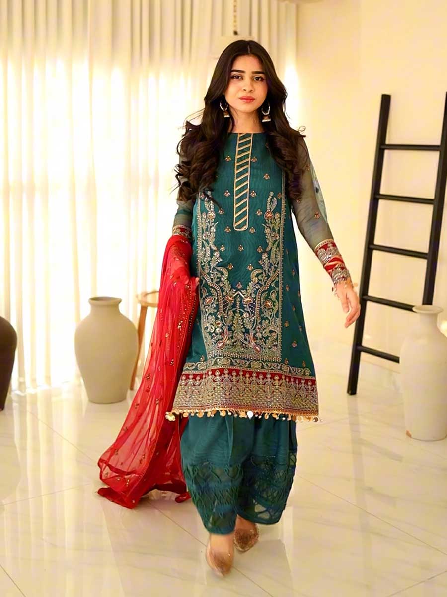 Salitex | Signature Festive Chiffon | SUNW6JI021UT -  Salitex Ladies Clothes - Original Designer Dress - House of Maryam