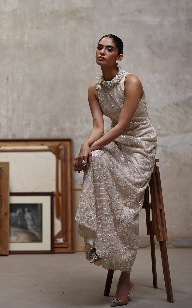 Threads and Motifs | Formal Dresses 25 | Net Embroidered Dress-5