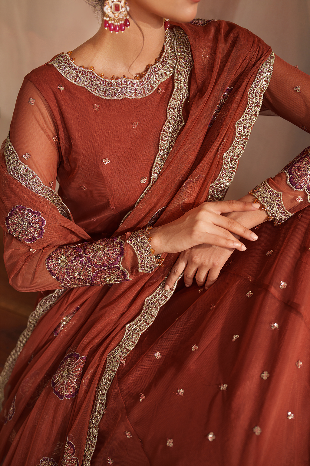 Iznik I Festive Formal I CC-78 Embroidered Net -  Iznik Ladies Clothes - Original Designer Dress - House of Maryam