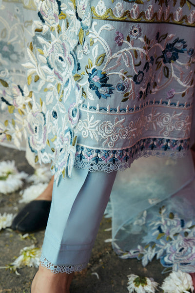 Cross Stitch | Premium Lawn 24 | CERULEAN ORNATE -  Cross Stitch Formal - Original Designer Dress - House of Maryam
