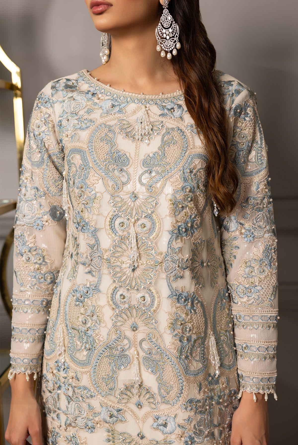 Threads and Motifs | Formal Dresses 25 | Embroidered Shirt With Gharara -  Threads and Motifs Ladies Clothes - Original Designer Dress - House of Maryam
