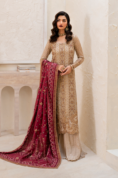 Iznik | Chinnon Chiffon | CC-44 Embroidered Chiffon -  Iznik Formal - Original Designer Dress - House of Maryam