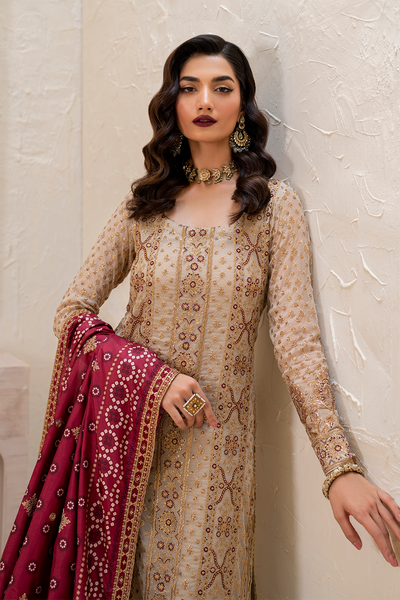 Iznik | Chinnon Chiffon | CC-44 Embroidered Chiffon -  Iznik Formal - Original Designer Dress - House of Maryam