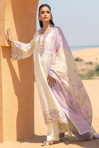 Cross Stitch | Eid Lawn 24 | SUBTLE CANARY -  Cross Stitch Luxury - Original Designer Dress - House of Maryam