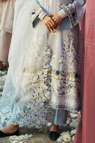Cross Stitch | Premium Lawn 24 | CERULEAN ORNATE -  Cross Stitch Formal - Original Designer Dress - House of Maryam