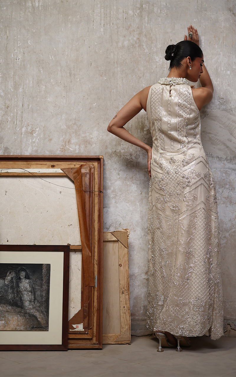 Threads and Motifs | Formal Dresses 25 | Net Embroidered Dress-2