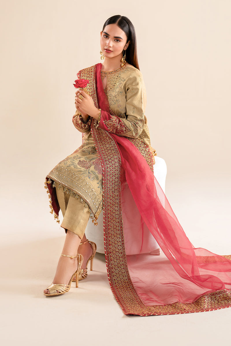 Baroque | Formal Collection | SILK UF-619 -  Baroque Ladies Clothes - Original Designer Dress - House of Maryam