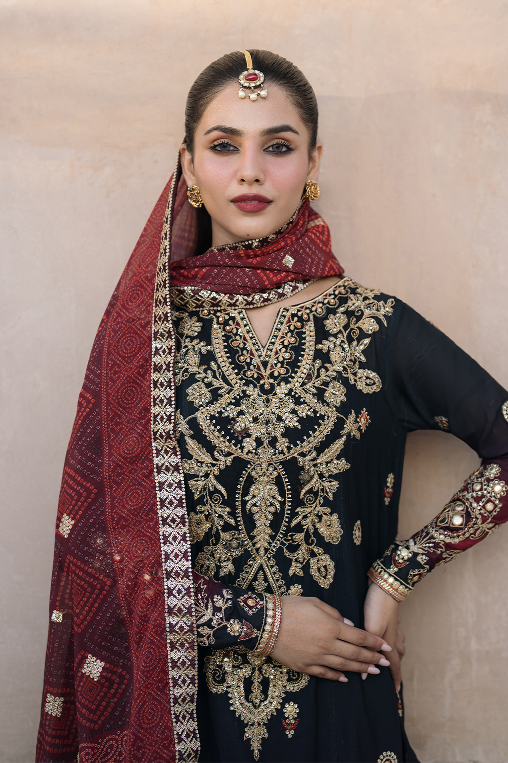 Iznik | Bandhani Formals | UE-330 -  Iznik Ladies Clothes - Original Designer Dress - House of Maryam