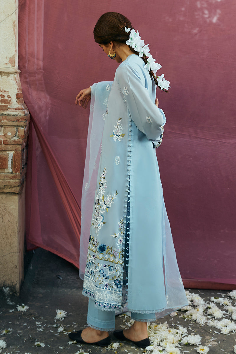 Cross Stitch | Premium Lawn 24 | CERULEAN ORNATE -  Cross Stitch Formal - Original Designer Dress - House of Maryam