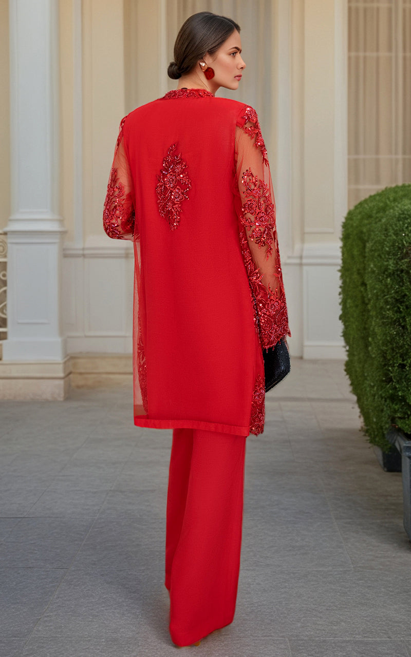Threads and Motifs | Formal Dresses 25 | NET EMBROIDERED JACKET -  Threads and Motifs Ladies Clothes - Original Designer Dress - House of Maryam