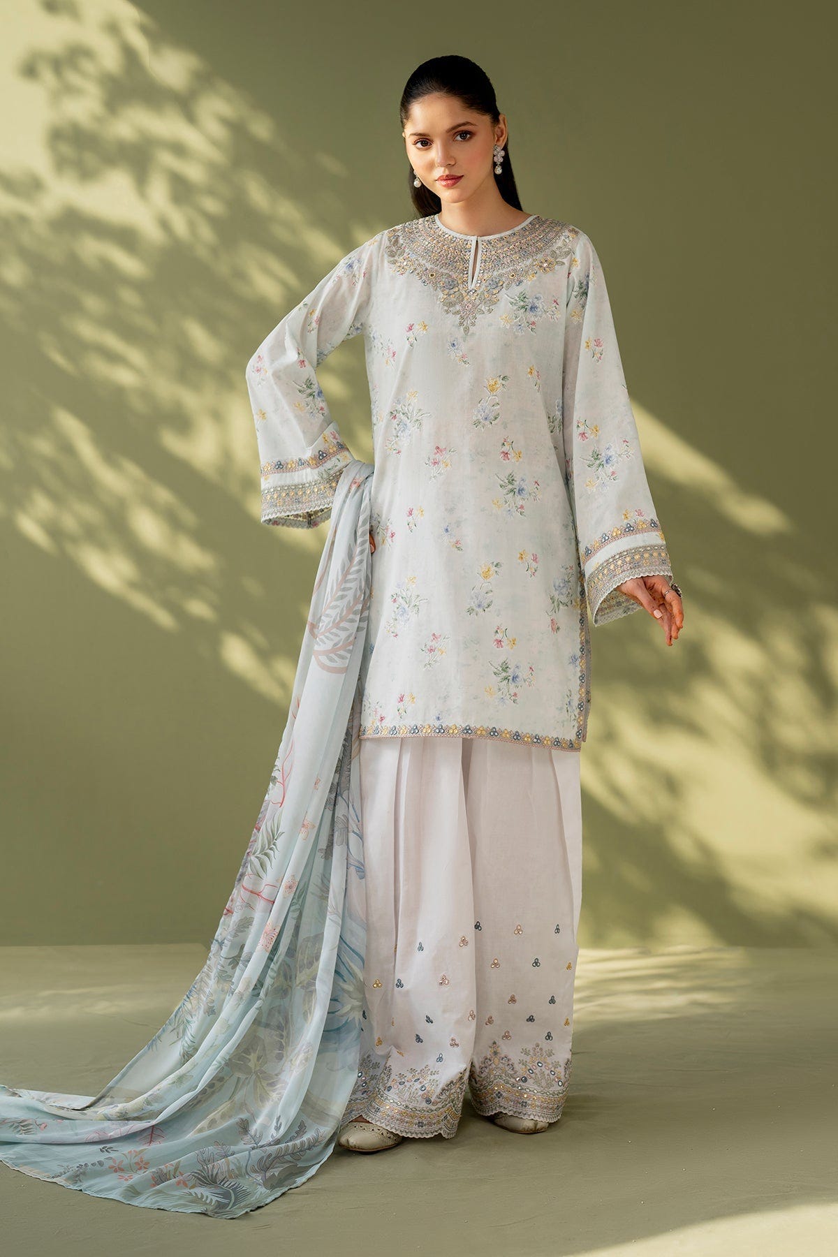 Baroque | Eid Printique | EMBROIDERED PRINTED LAWN UF-4170 -  Baroque Ladies Clothes - Original Designer Dress - House of Maryam
