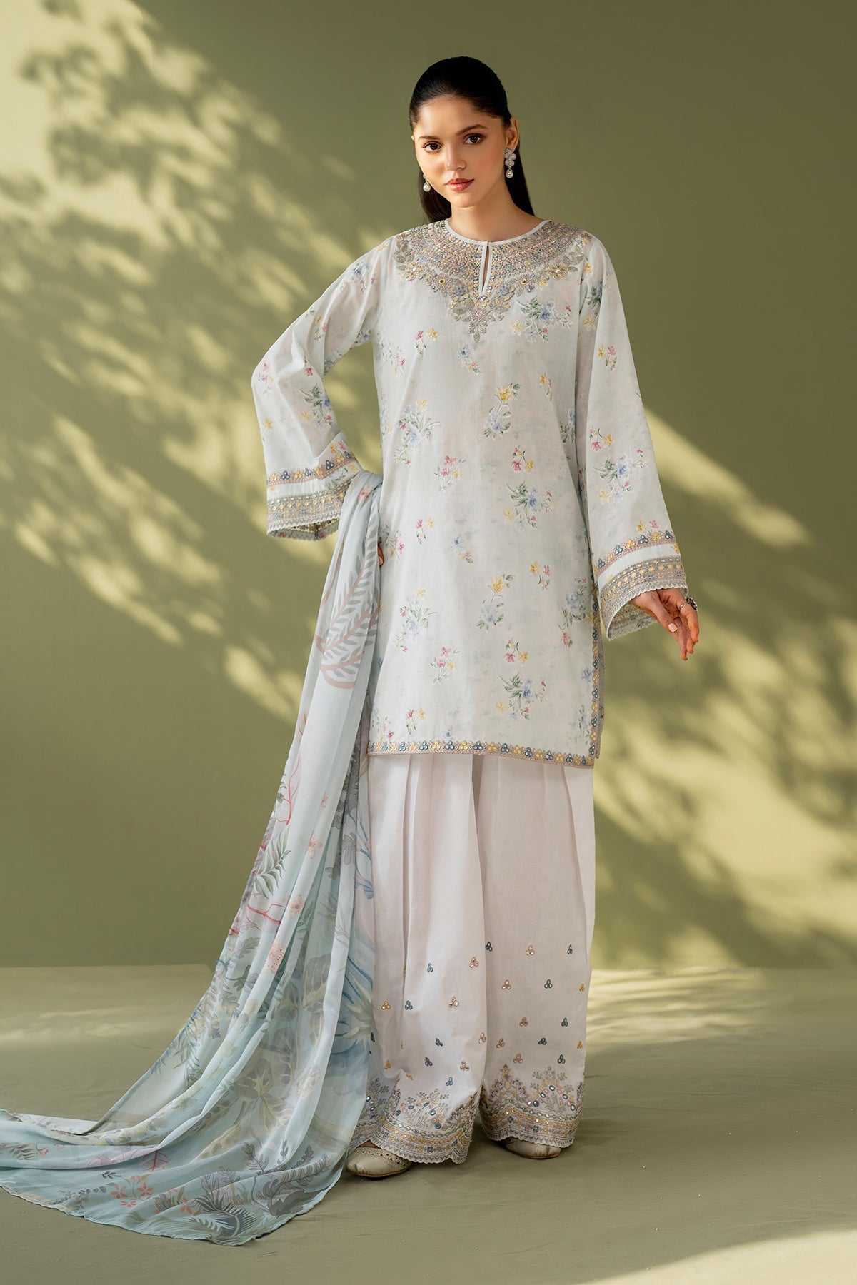 Baroque | Eid Printique | EMBROIDERED PRINTED LAWN UF-4170 -  Baroque Ladies Clothes - Original Designer Dress - House of Maryam