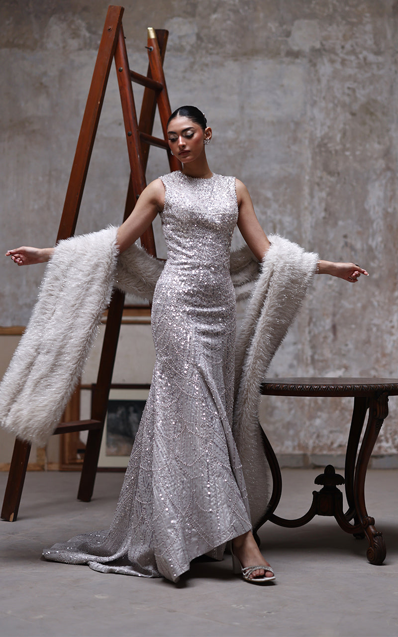 Threads and Motifs | Formal Dresses 25 | Net Embroidered Dress, image 3