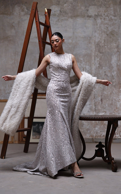 Threads and Motifs | Formal Dresses 25 | Net Embroidered Dress