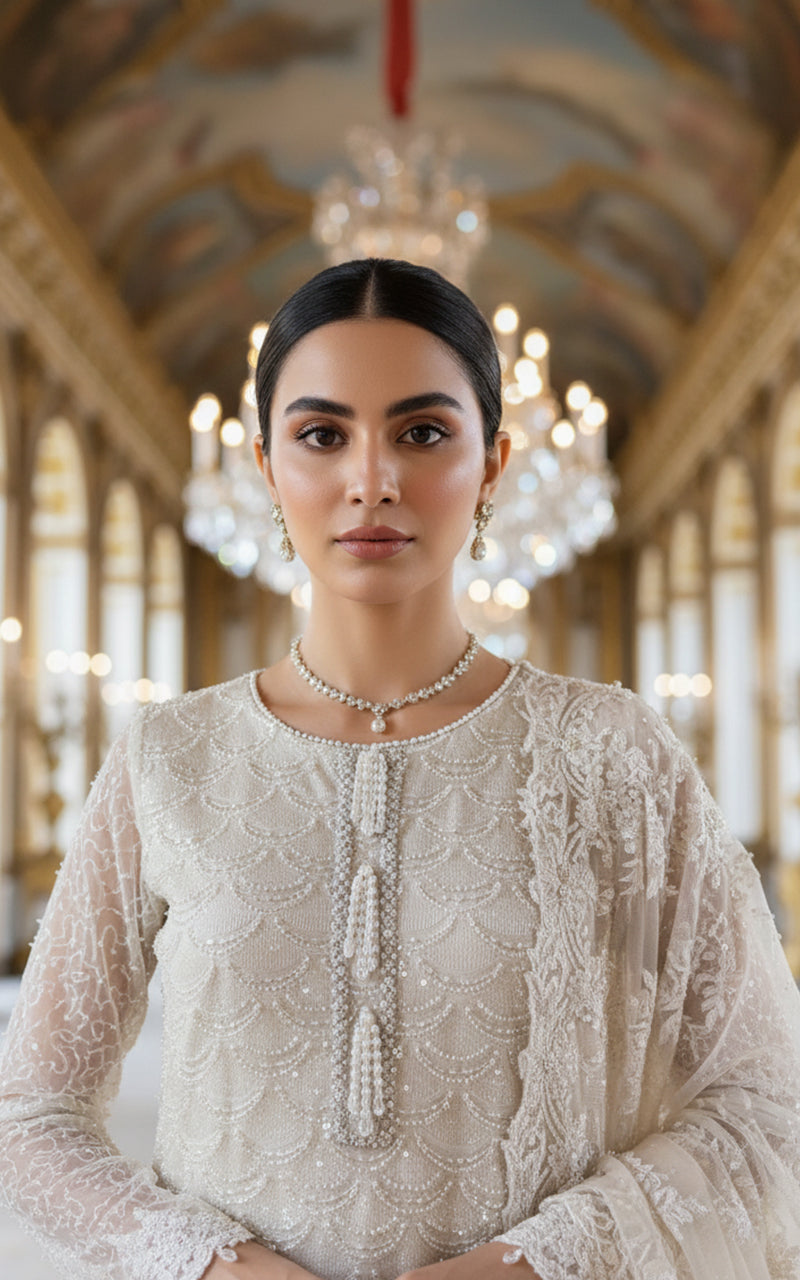 Threads and Motifs | Formal Dresses 25 | Net Embroidered Shirt With Gharara And Dupatta-3