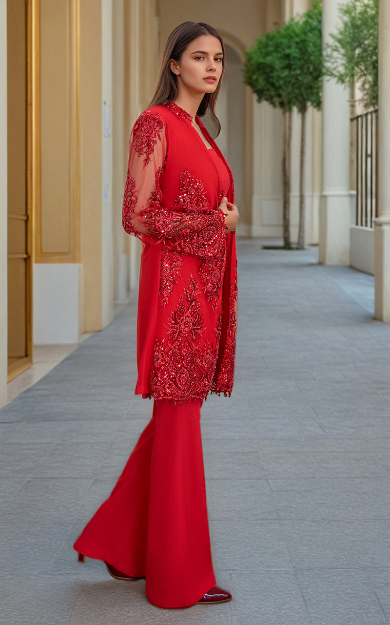 Threads and Motifs | Formal Dresses 25 | NET EMBROIDERED JACKET -  Threads and Motifs Ladies Clothes - Original Designer Dress - House of Maryam