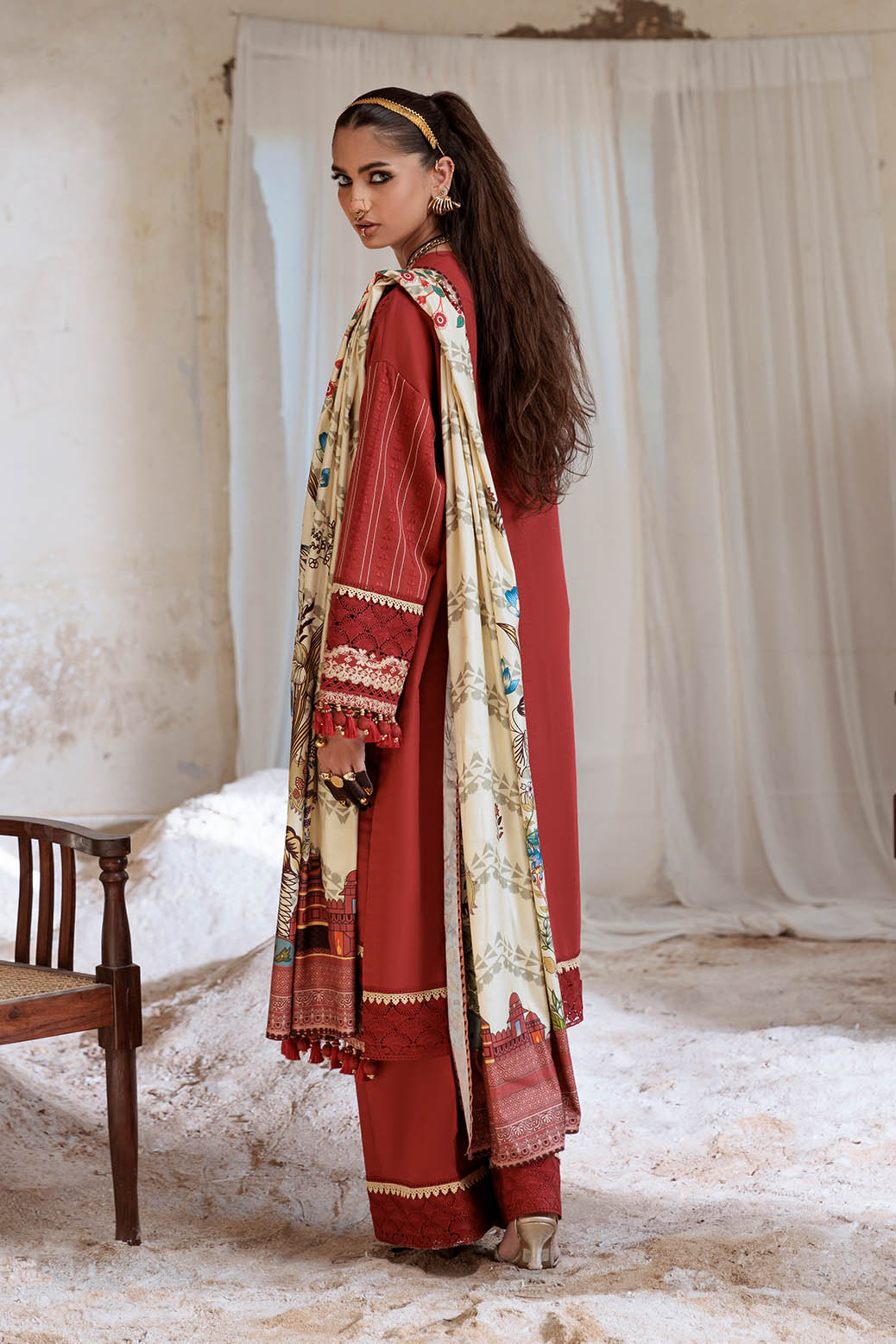 Bonanza Satrangi | Cantaloupe 3 Pc (7W24E3P019) -  Bonanza Satrangi Unstitched - Original Designer Dress - House of Maryam