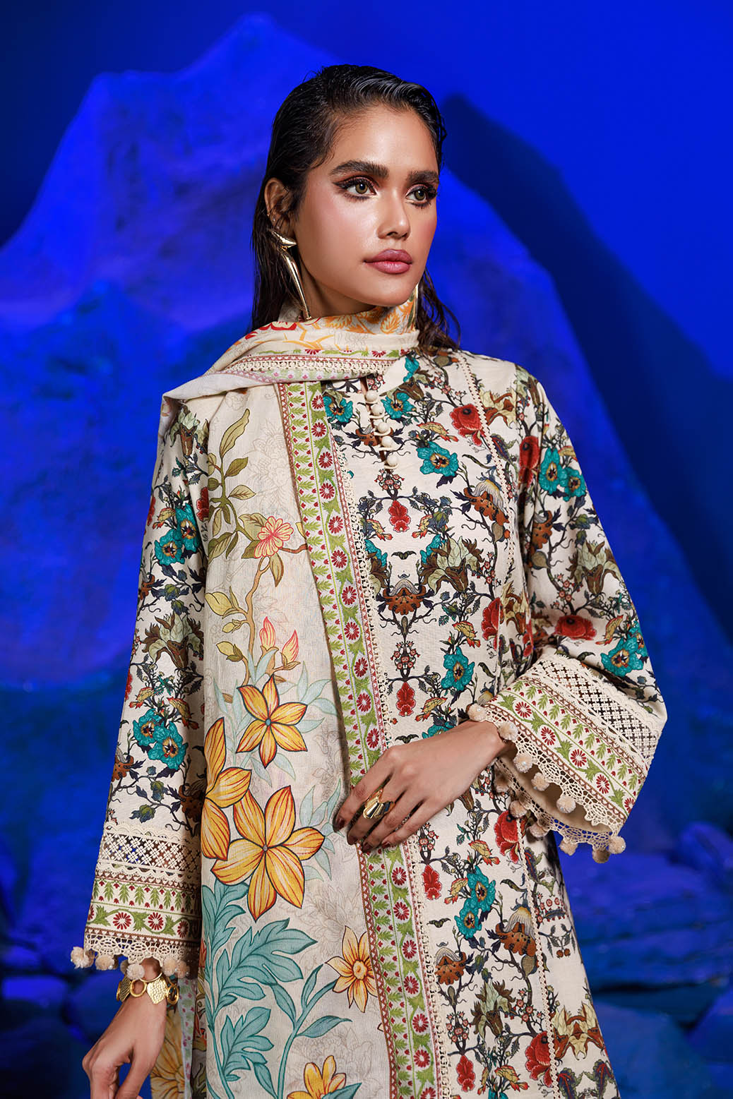Bonanza Satrangi | Mother Of Pearl 3 Pc (7W24P3P169) -  Bonanza Satrangi Unstitched - Original Designer Dress - House of Maryam