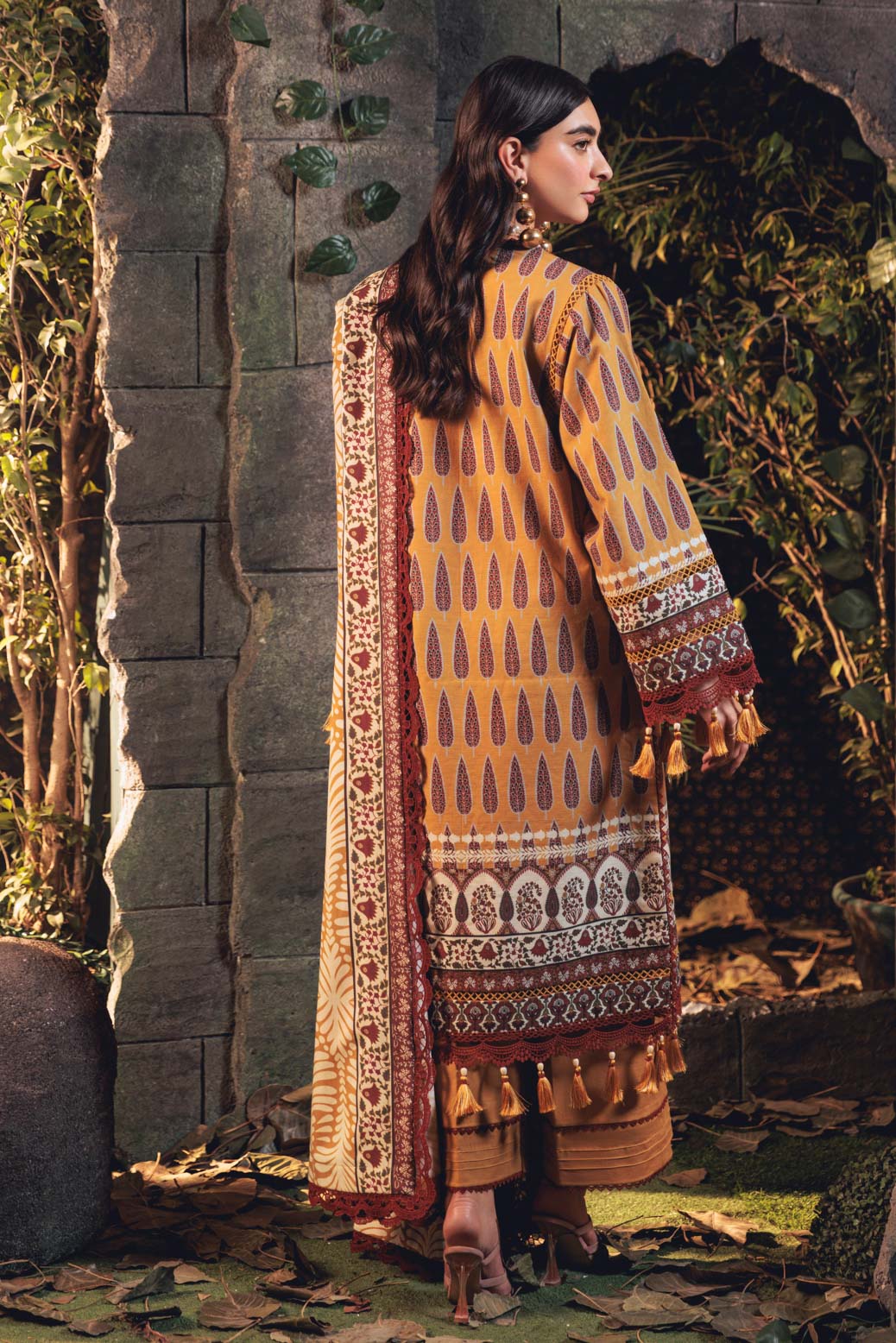 Bonanza Satrangi | Antique Luxe 3 Pc (7W24P3P205) -  Bonanza Satrangi Unstitched - Original Designer Dress - House of Maryam