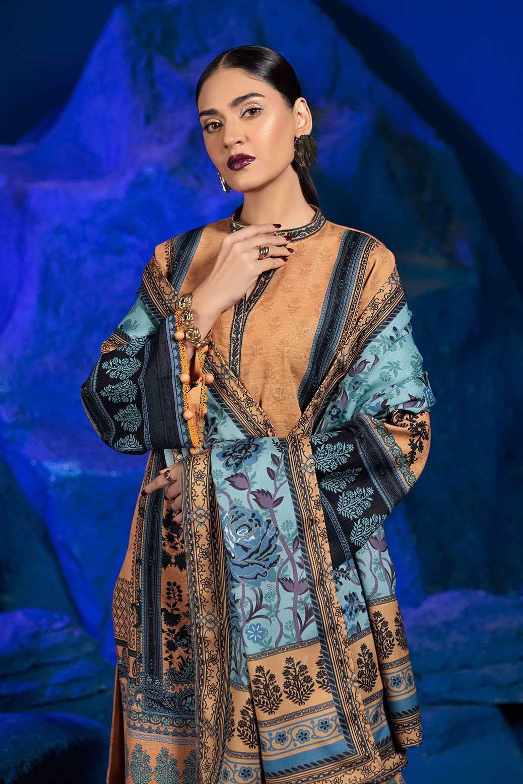 Bonanza Satrangi | Midnight 3 Pc (7W24P3P206) -  Bonanza Satrangi Unstitched - Original Designer Dress - House of Maryam