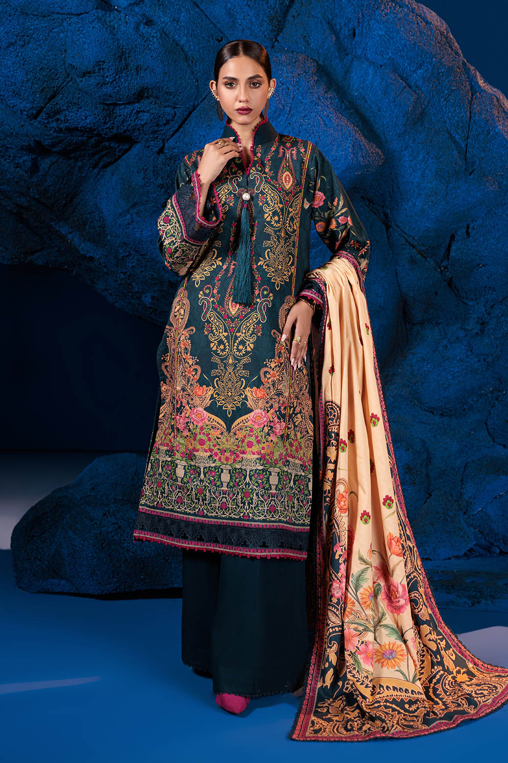 Bonanza Satrangi | Pacific 3 Pc (7W24P3P226) -  Bonanza Satrangi Unstitched - Original Designer Dress - House of Maryam