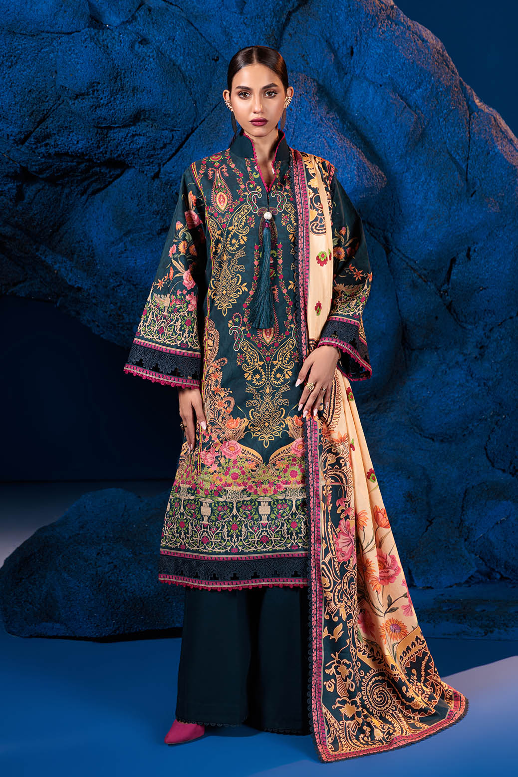 Bonanza Satrangi | Pacific 3 Pc (7W24P3P226) -  Bonanza Satrangi Unstitched - Original Designer Dress - House of Maryam