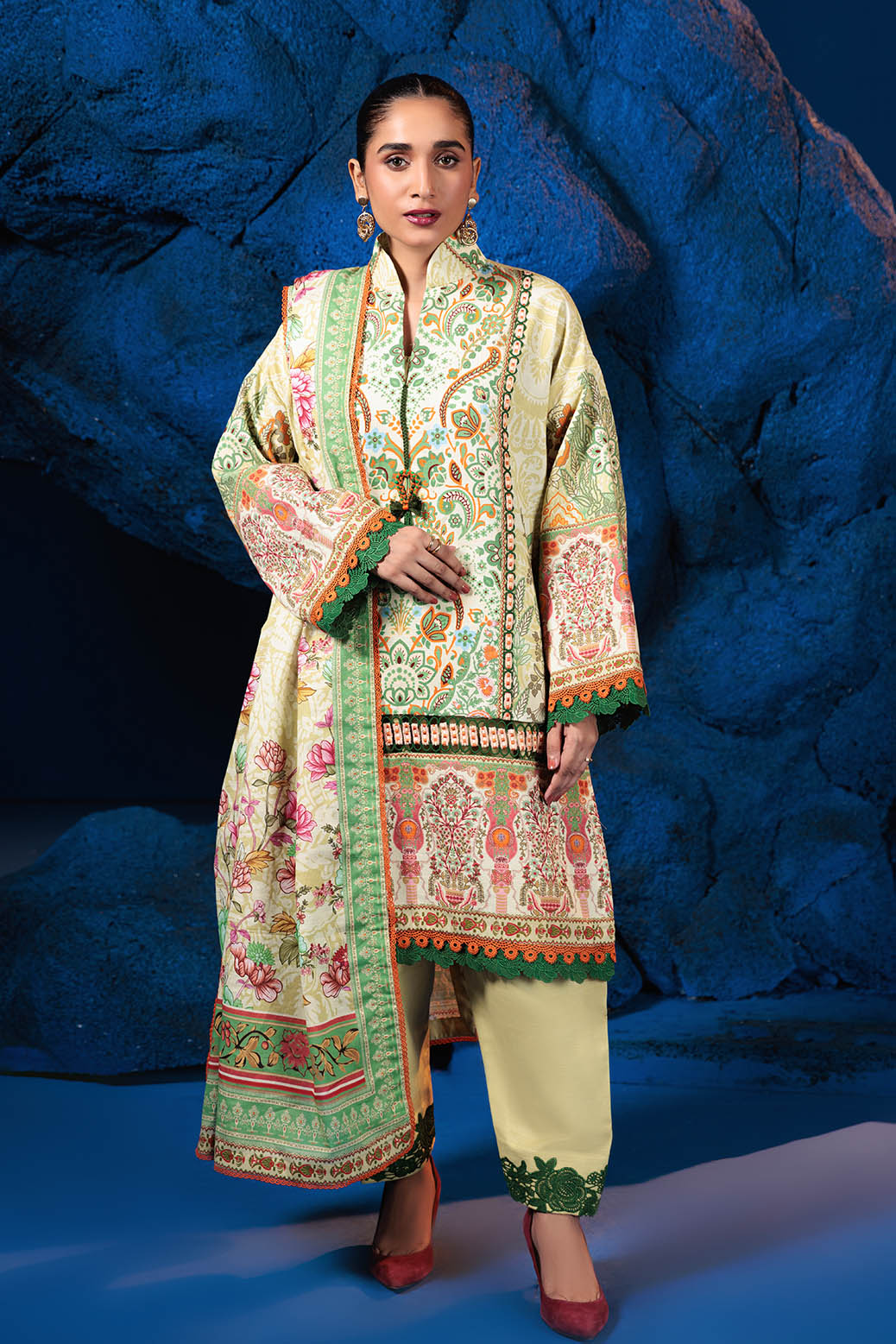 Bonanza Satrangi | Margarita 3 Pc (7W24P3P227) -  Bonanza Satrangi Unstitched - Original Designer Dress - House of Maryam