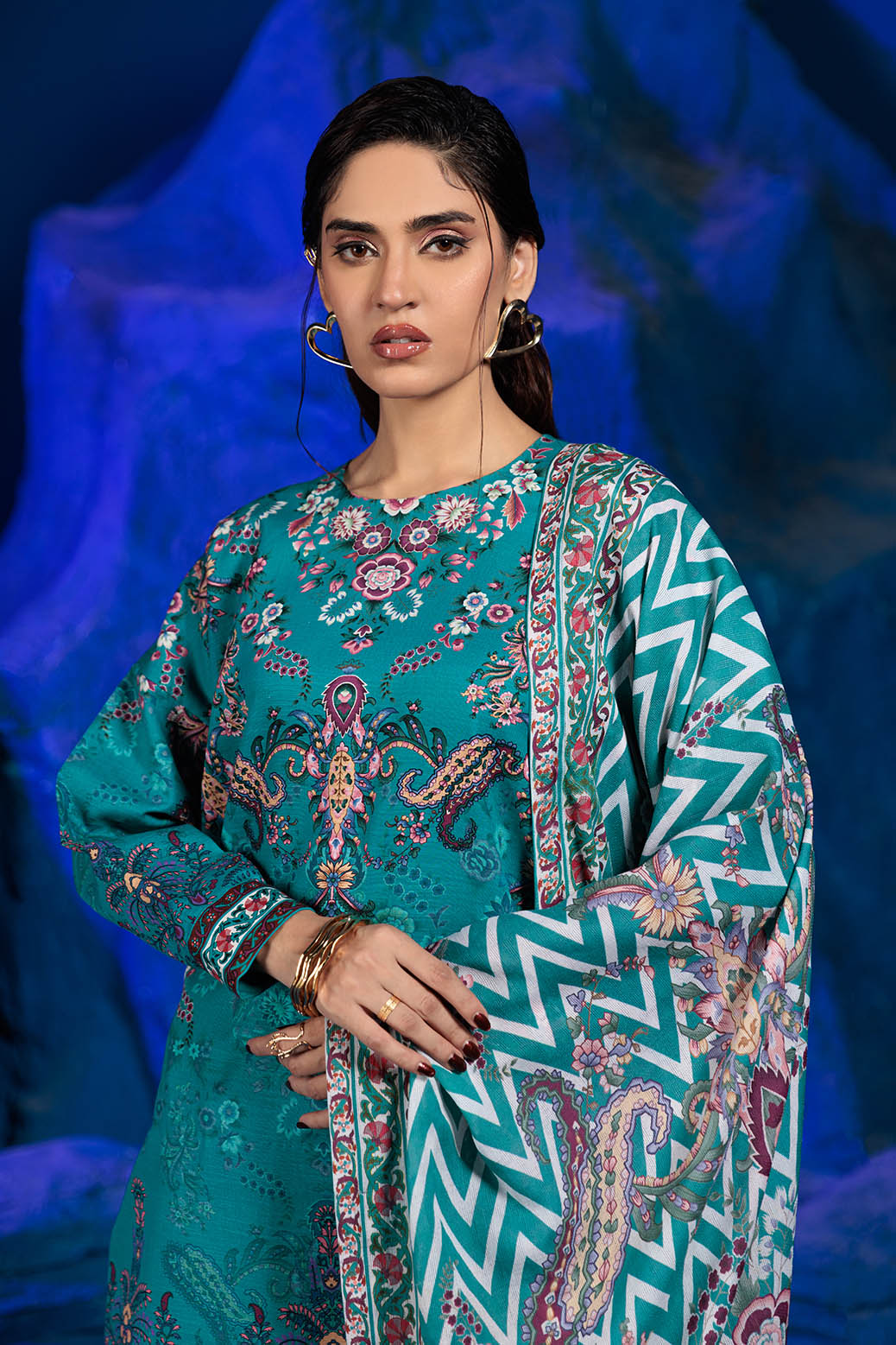 Bonanza Satrangi | Radiant Florist 3 Pc (7W24P3P284) -  Bonanza Satrangi Unstitched - Original Designer Dress - House of Maryam