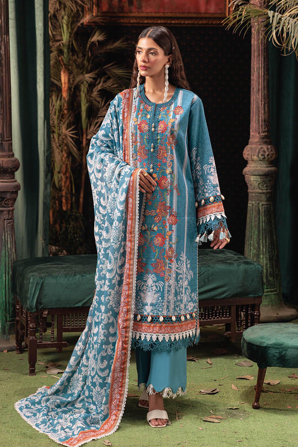 Bonanza Satrangi | Floral Garden 3 Pc (7W24P3P285) -  Bonanza Satrangi Unstitched - Original Designer Dress - House of Maryam