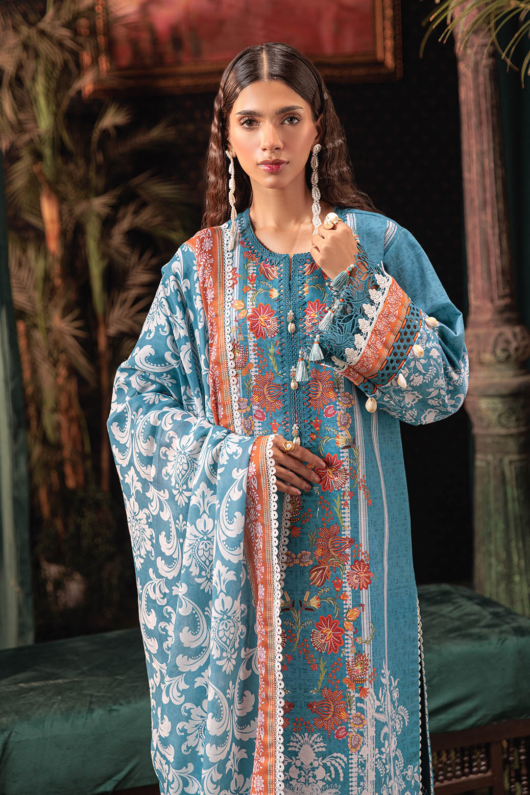 Bonanza Satrangi | Floral Garden 3 Pc (7W24P3P285) -  Bonanza Satrangi Unstitched - Original Designer Dress - House of Maryam