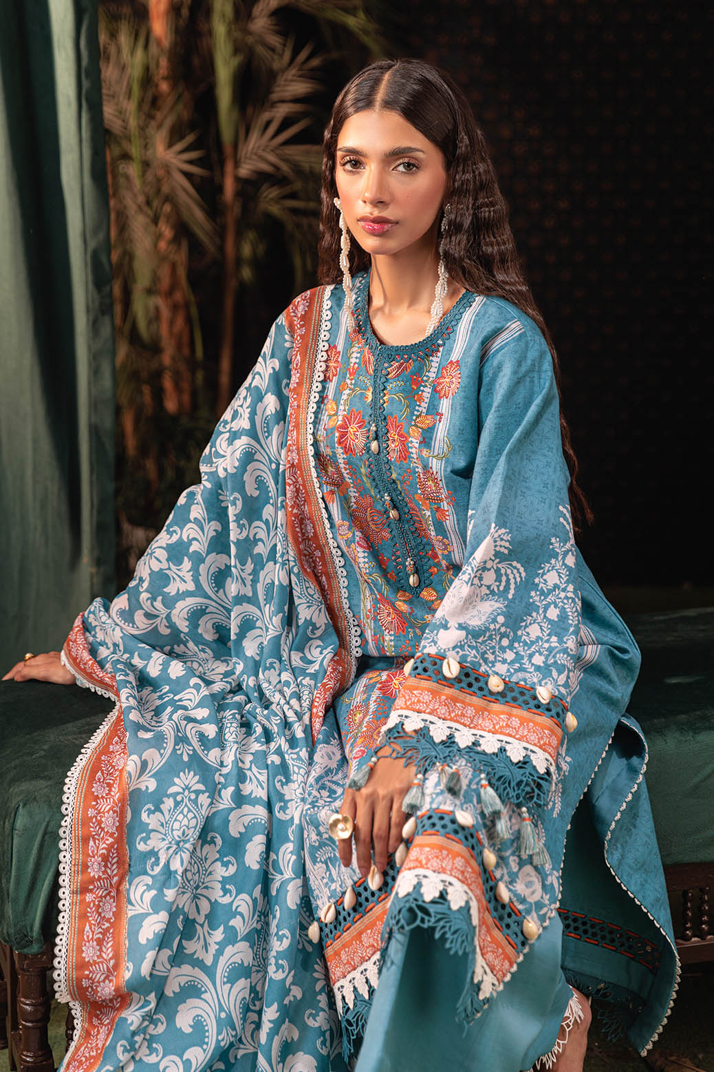 Bonanza Satrangi | Floral Garden 3 Pc (7W24P3P285) -  Bonanza Satrangi Unstitched - Original Designer Dress - House of Maryam