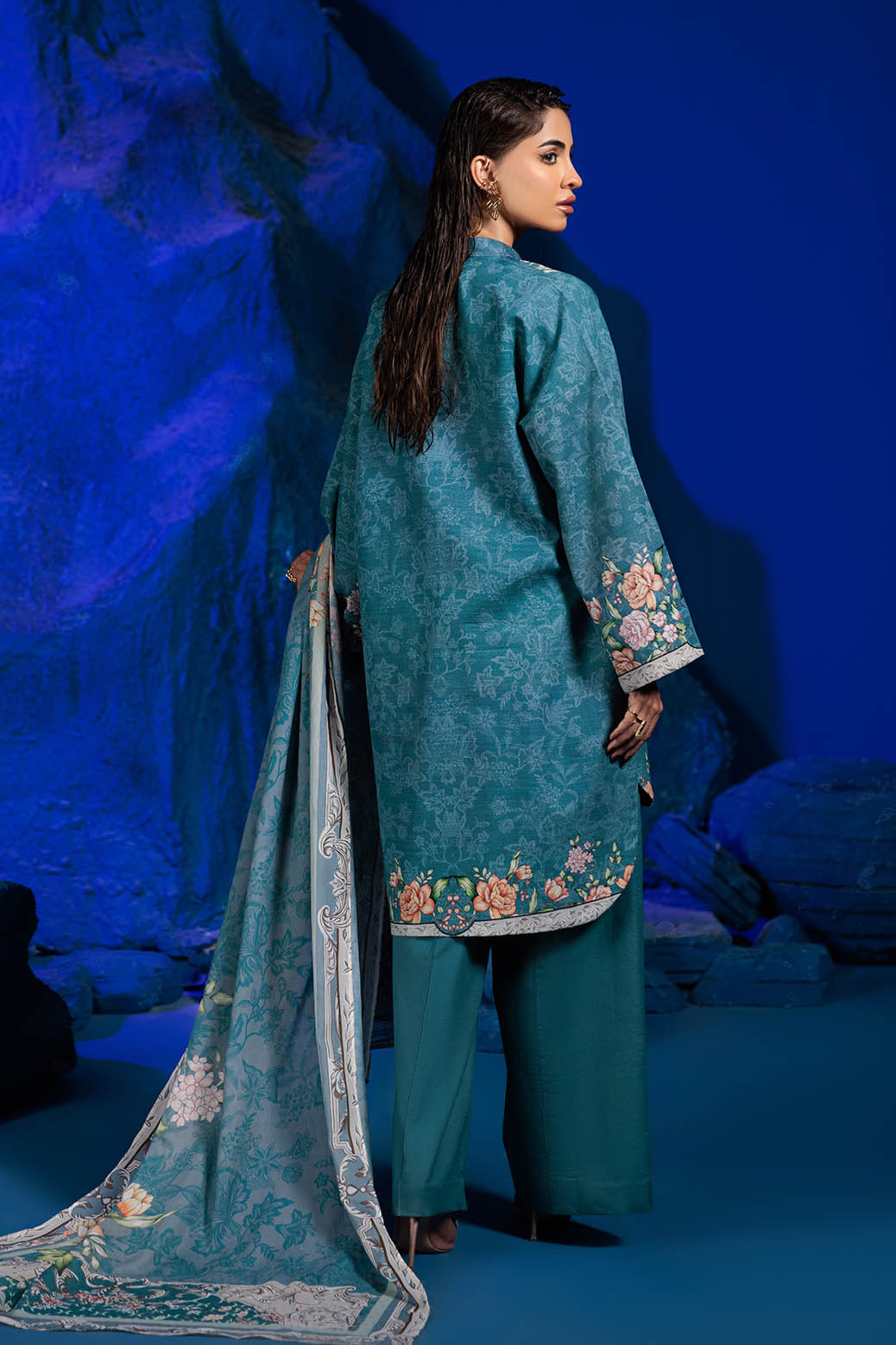Bonanza Satrangi | Brilliant Blue 3 Pc (7W24P3P286) -  Bonanza Satrangi Unstitched - Original Designer Dress - House of Maryam