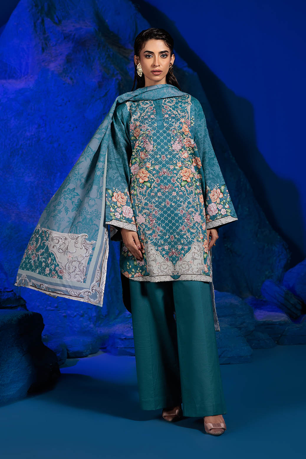 Bonanza Satrangi | Brilliant Blue 3 Pc (7W24P3P286) -  Bonanza Satrangi Unstitched - Original Designer Dress - House of Maryam