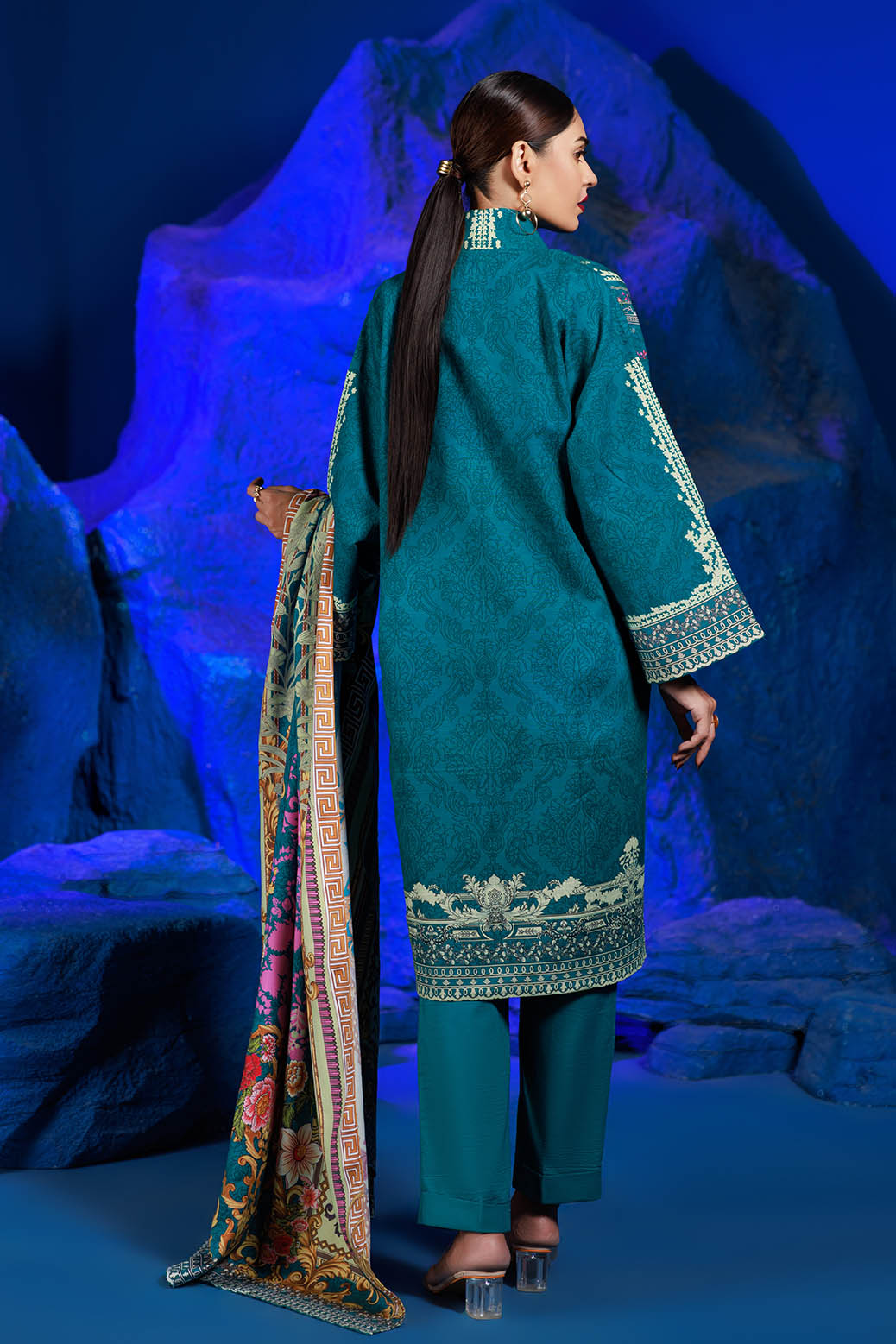 Bonanza Satrangi | Ocean Floor 3 Pc (7W24P3P354) -  Bonanza Satrangi Unstitched - Original Designer Dress - House of Maryam