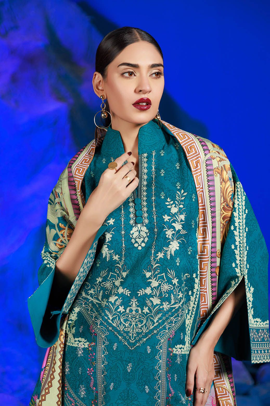 Bonanza Satrangi | Ocean Floor 3 Pc (7W24P3P354) -  Bonanza Satrangi Unstitched - Original Designer Dress - House of Maryam