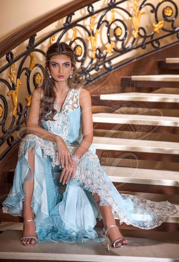 Layla Chatoor | Luxury Pret | Aquamarine Blue-4