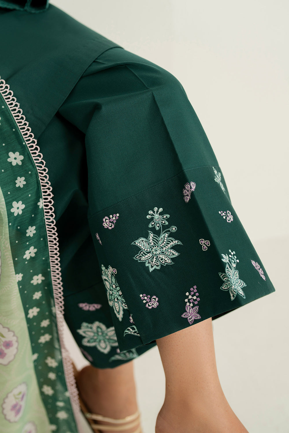 Farasha | Thread Lines Embroidered | Turquoise Bliss -  Farasha Ladies Clothes - Original Designer Dress - House of Maryam