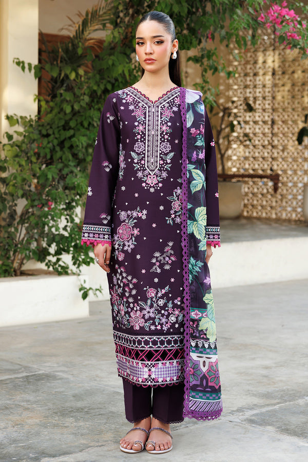 Farasha | Summer Weaves Embroidered Lawn | Plum Allure -  Farasha Ladies Clothes - Original Designer Dress - House of Maryam