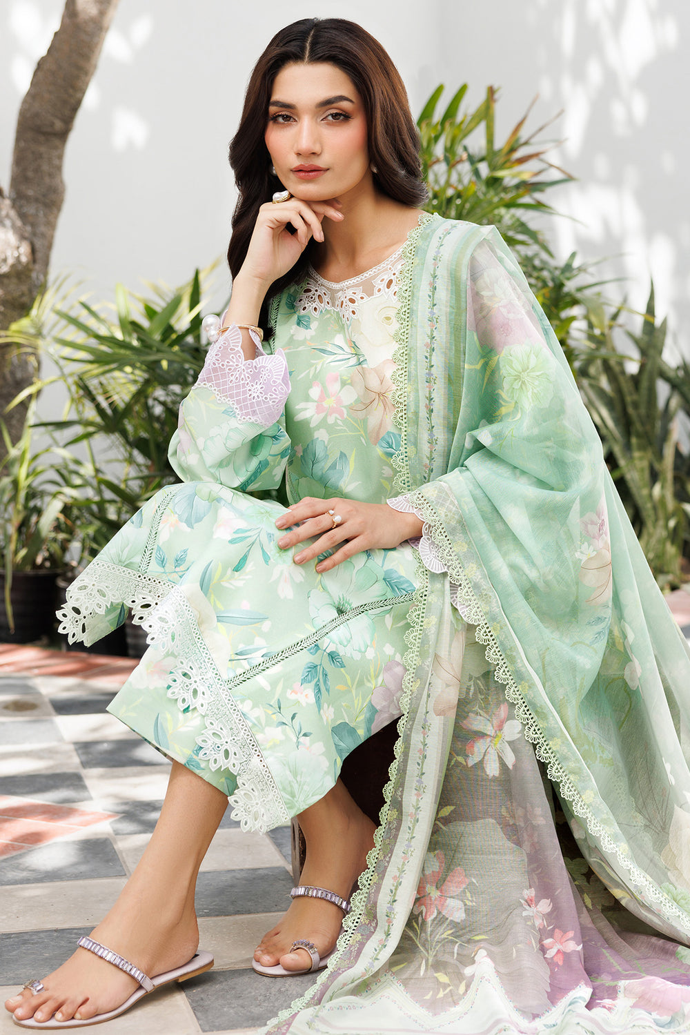 Farasha | Printed Essentials | Silken Sage -  Farasha Ladies Clothes - Original Designer Dress - House of Maryam