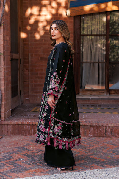 Farasha | Dastoor Embroidered Lawn SS24 | ORNATE NOIR -  Farasha Luxury - Original Designer Dress - House of Maryam